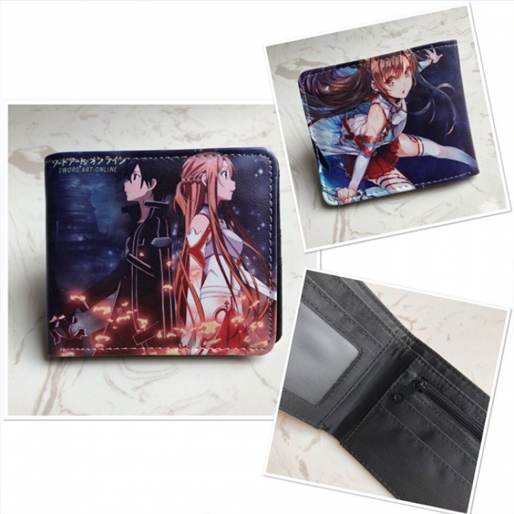 Full Color PU Short  Wallet Sword Art Online