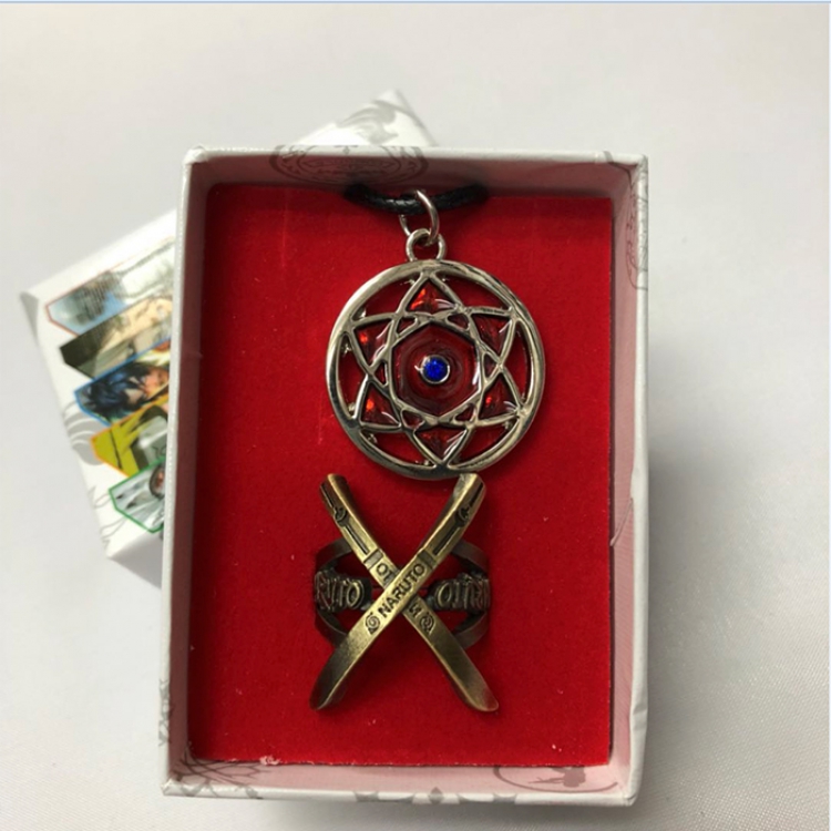 Ring Necklace Naruto Uchiha Sasuke A Set