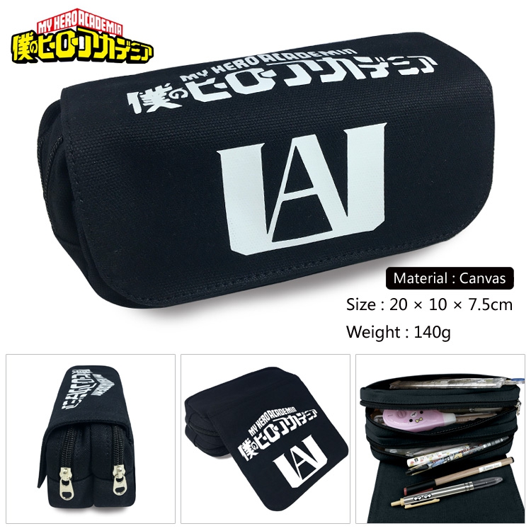 Pencil Bag My Hero Academia Zipper Canvas Black Pencil Bag