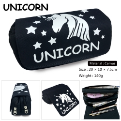 Pencil Bag Unicorn Zipper Blac...