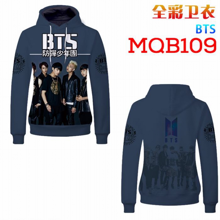 BTS sweater MQB109 patch pocket long sleeve jacket headgear with hat without zipper hip hop sweater M, LX, XL, XXL, XXXL