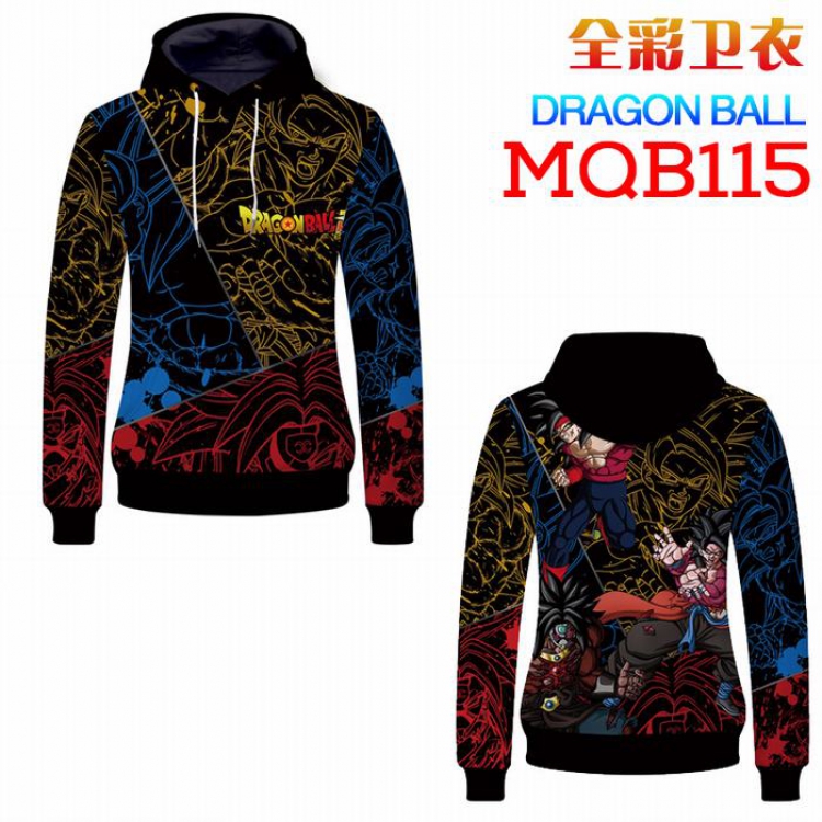 Dragon Ball MQB115 Patch Pocket Long Sleeve Jacket with Hat No Zipper Hip Hop Sweatshirt Hat