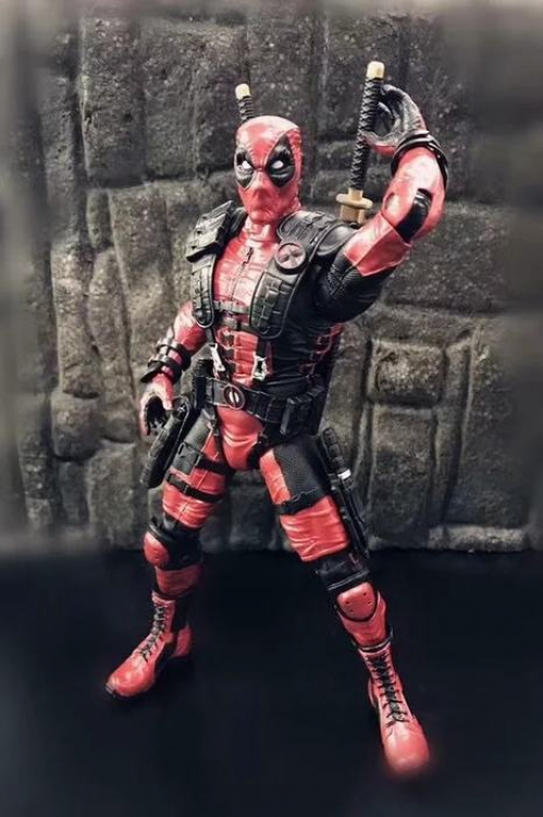 Deadpool Genuine Movable Changeable face Change hands and weapon Figure High 25.5CM a box of 12
