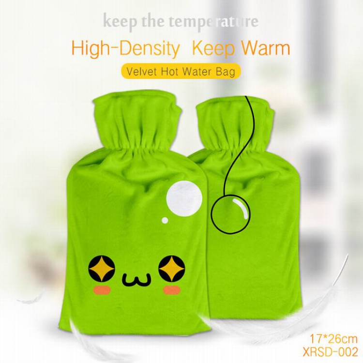 Green water Fine plush Can be wash rubber Warm water bag XRSD002