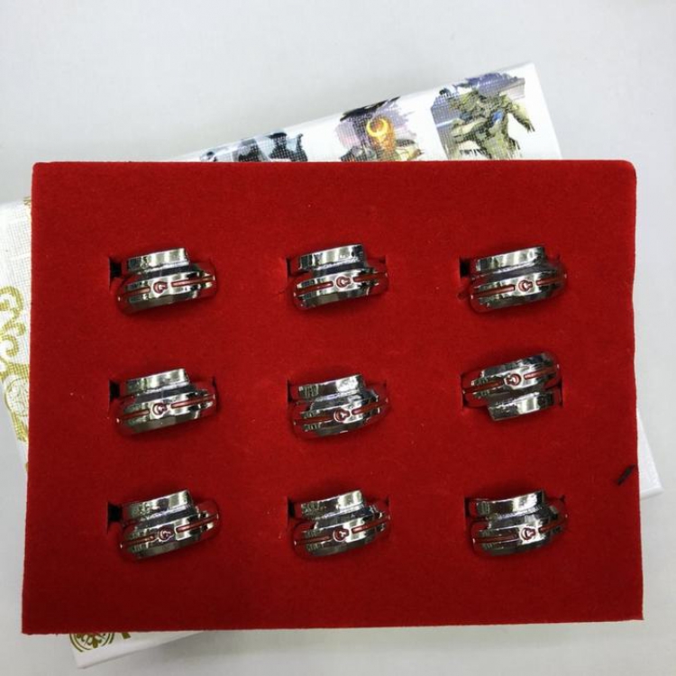 NARUTO Uchiha Sasuke Silver color Ring 9-piece set