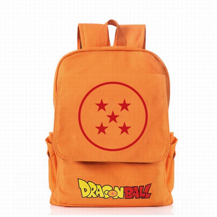 DRAGON BALL 5 beads LOGO  Orange Canvas zipper backpack