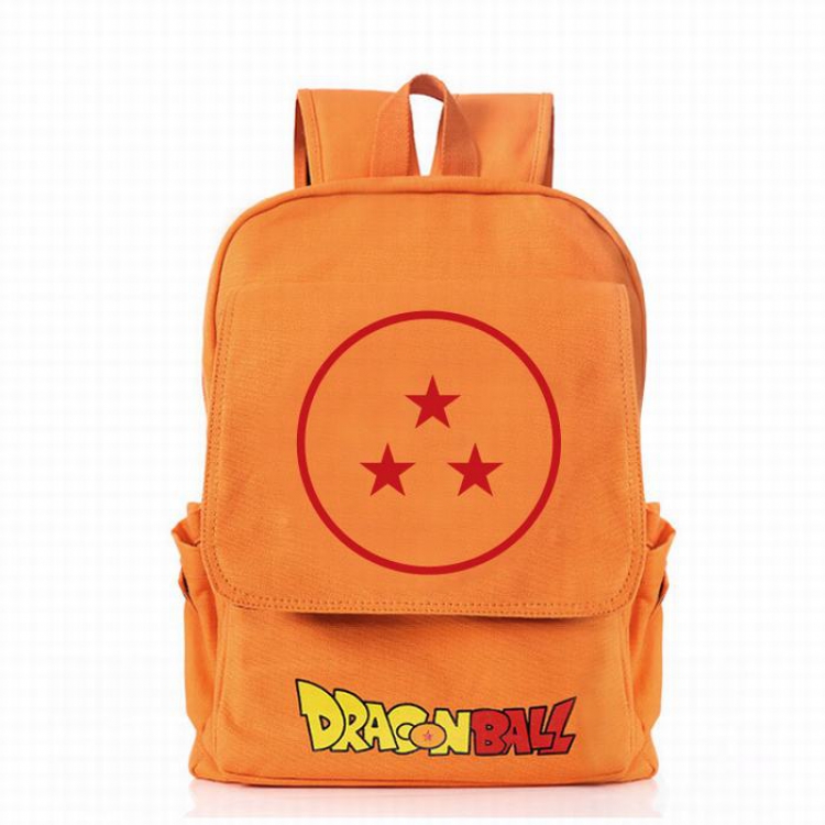 DRAGON BALL 3 beads LOGO  Orange Canvas zipper backpack