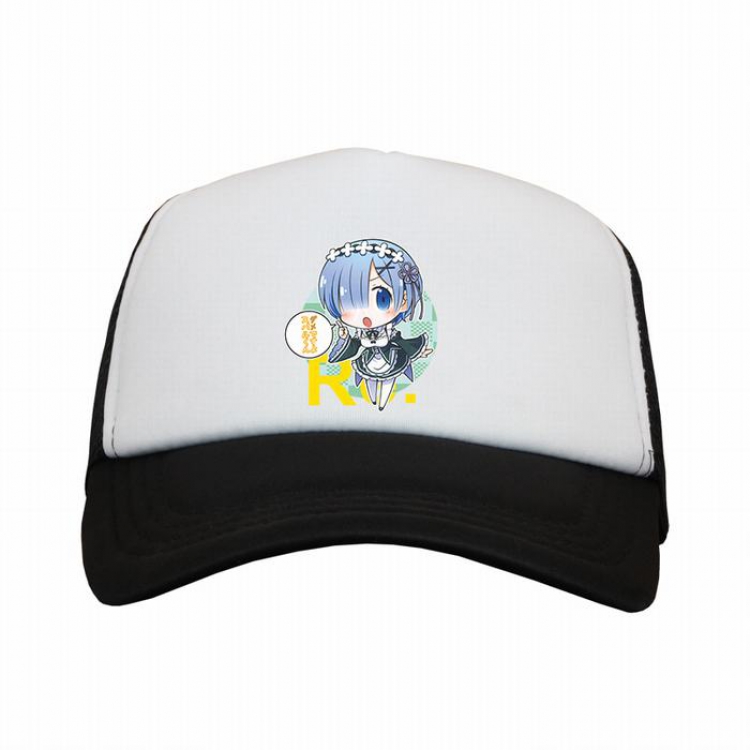 Re:Zero kara Hajimeru Isekai Seikatsu Rem Black and white reseau Breathable Hat A style