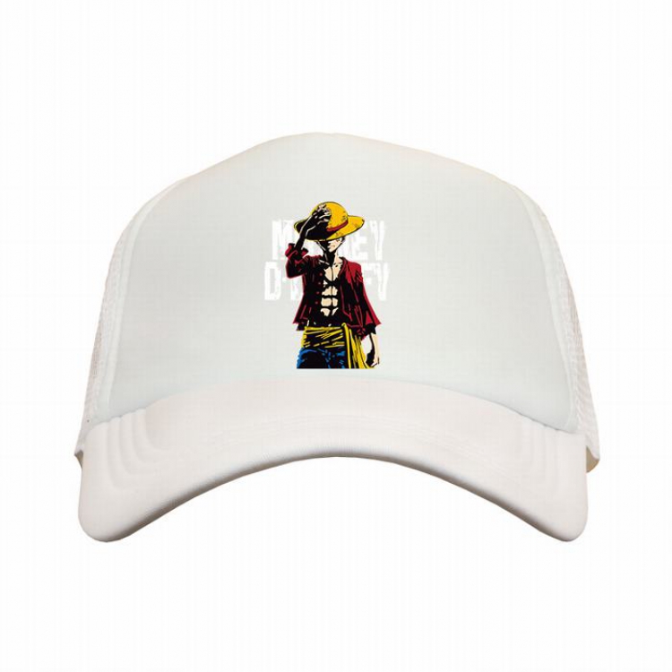 One Piece Luffy white reseau Breathable Hat B style