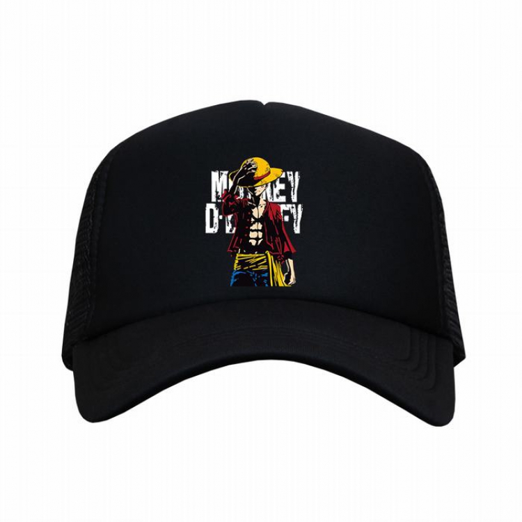 One Piece Luffy Black reseau Breathable Hat B style