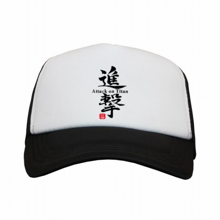 Shingeki no Kyojin Attack Sign Black and white reseau Breathable Hat