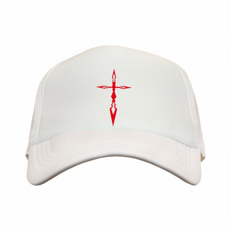 Fate stay night Cross white reseau Breathable Hat