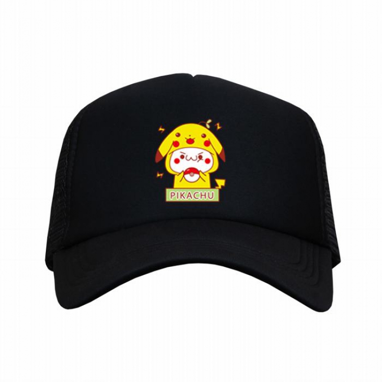 Pokemon Pikachu Black reseau Breathable Hat