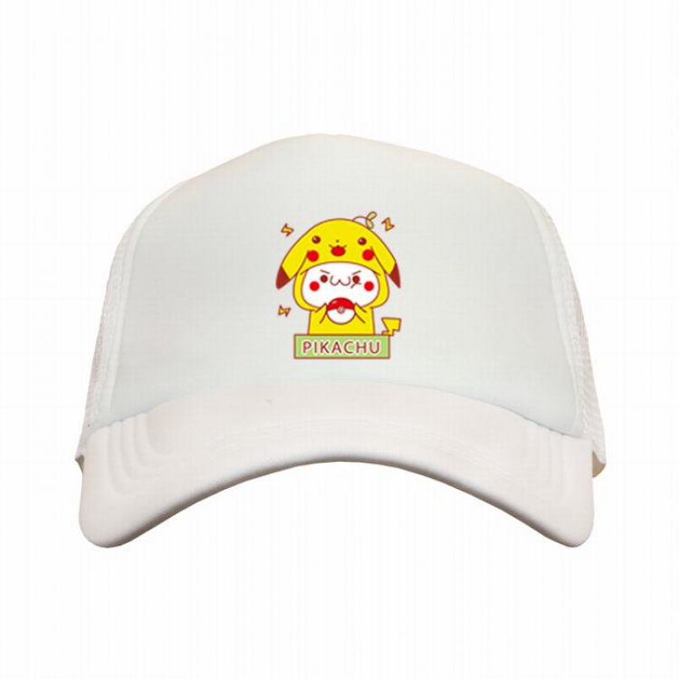 Pokemon Pikachu white reseau Breathable Hat