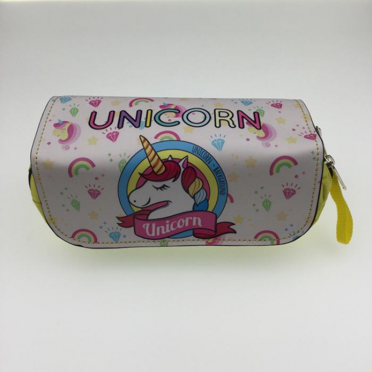 Unicorn zipper PU Pencil Bag A Style 20X8X9CM