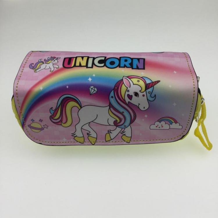 Unicorn zipper PU Pencil Bag B Style 20X8X9CM