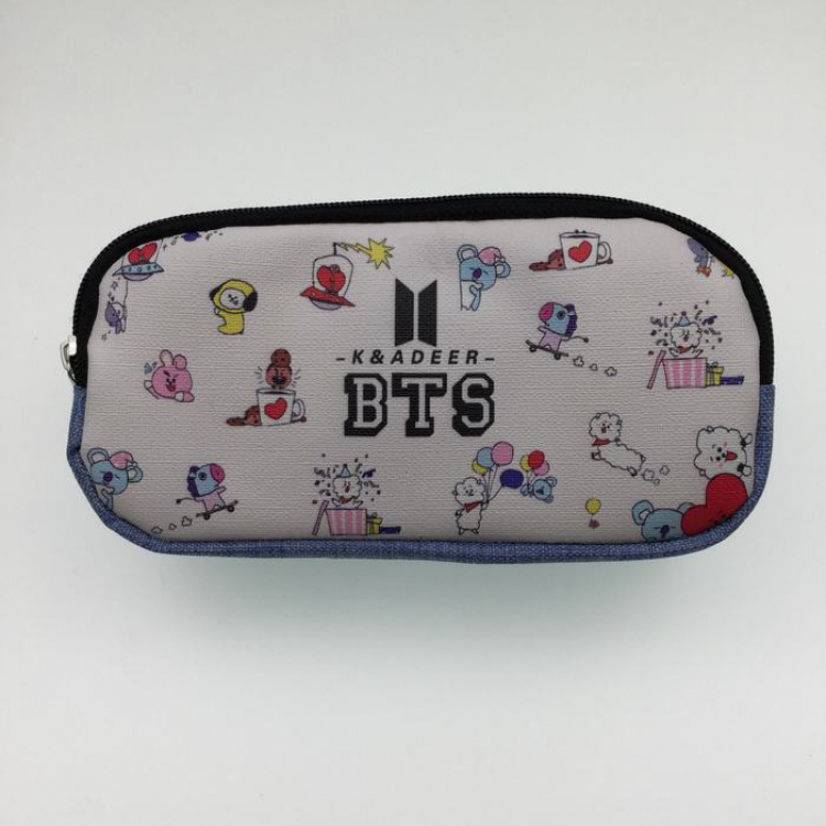 BTS waterproof Hemp gauze Pencil Bag D Style 20X10X6.5CM