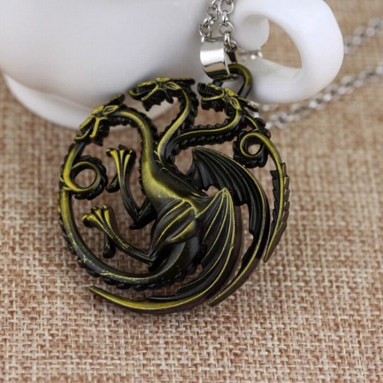Game of Thrones Retro Hollow Fire dragon copper Necklace 5 PCS Price For 1 pcs Heavy 44G