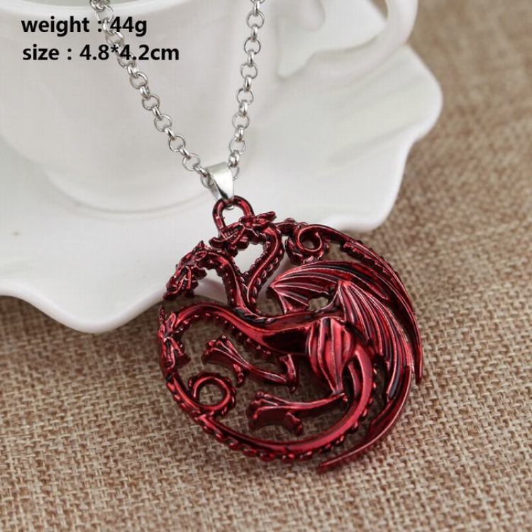 Game of Thrones Retro Hollow Fire dragon red Necklace 5 PCS Price For 1 pcs Heavy 44G
