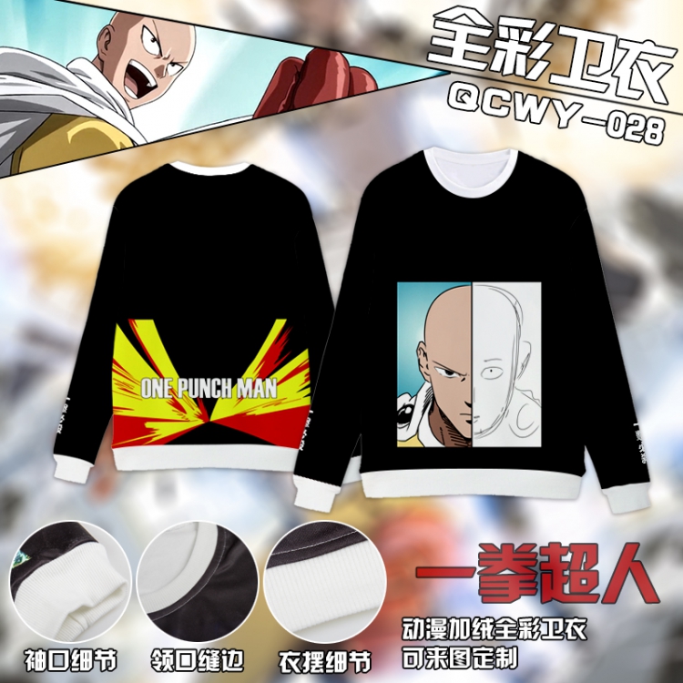 One Punch Man Anime Full Color Plush sweater QCWY028 S M L XL XXL XXL