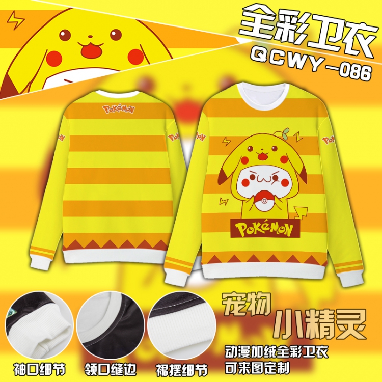 Pokemon Anime Full Color Plush sweater QCWY086 S M L XL XXL XXL