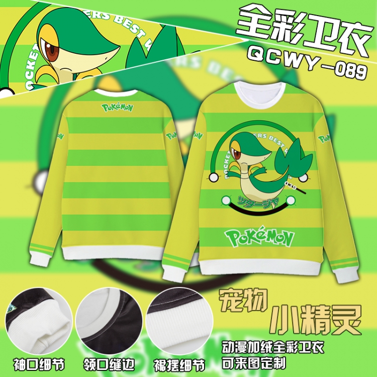 Pokemon Anime Full Color Plush sweater QCWY089 S M L XL XXL XXL
