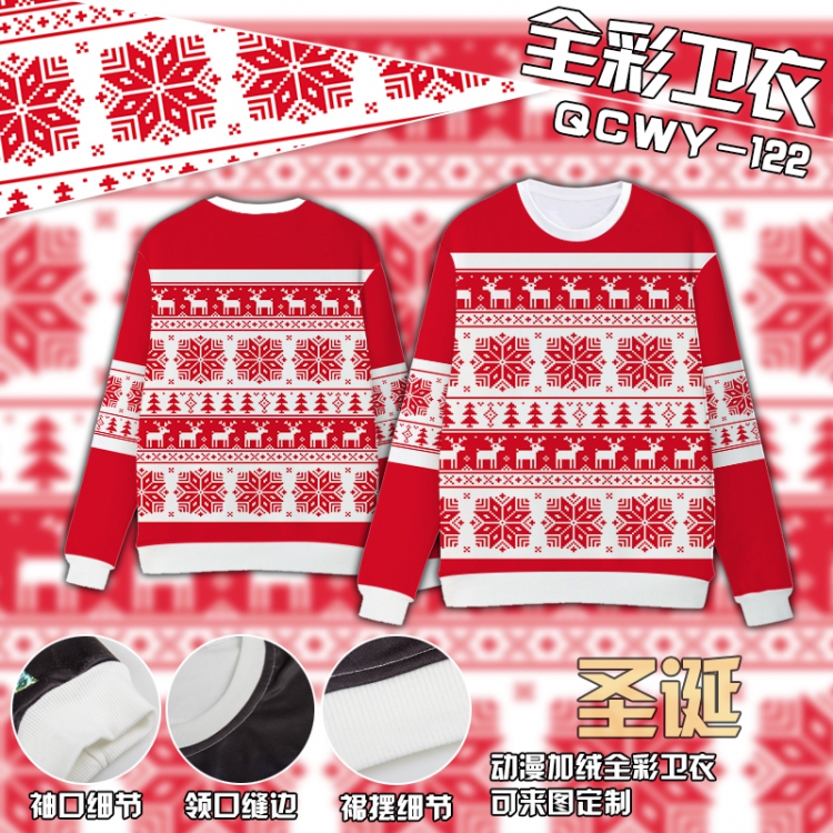 Christmas Full Color Plush sweater QCWY122 S M L XL XXL XXL