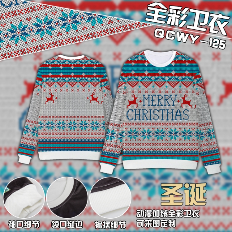 Christmas Full Color Plush sweater QCWY125 S M L XL XXL XXL