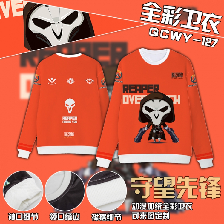 Overwatch Anime Full Color Plush sweater QCWY127 S M L XL XXL XXL