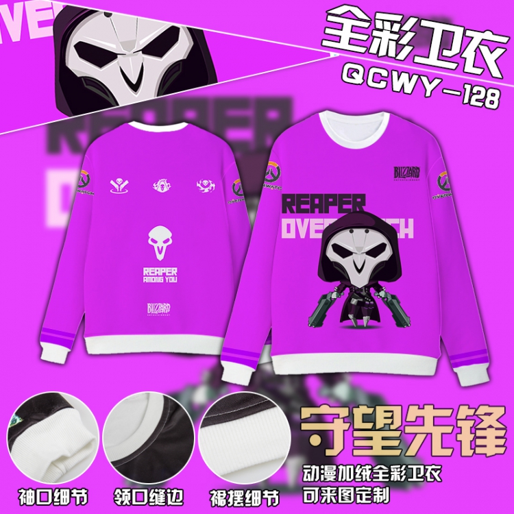 Overwatch Anime Full Color Plush sweater QCWY128 S M L XL XXL XXL