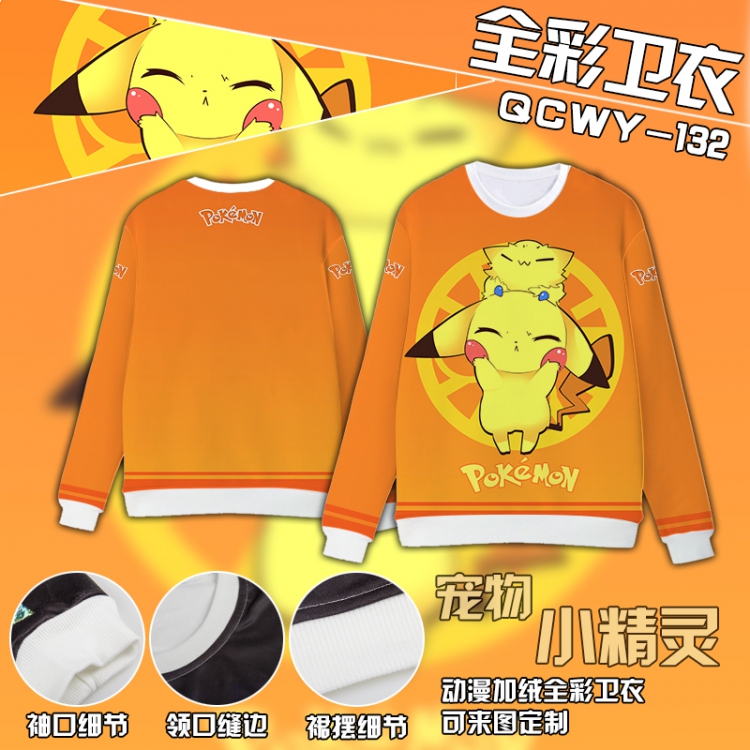 Pokemon Anime Full Color Plush sweater QCWY132 S M L XL XXL XXL