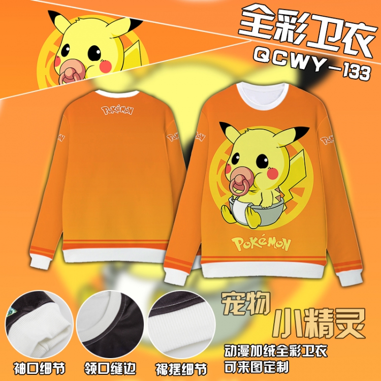 Pokemon Anime Full Color Plush sweater QCWY133 S M L XL XXL XXL