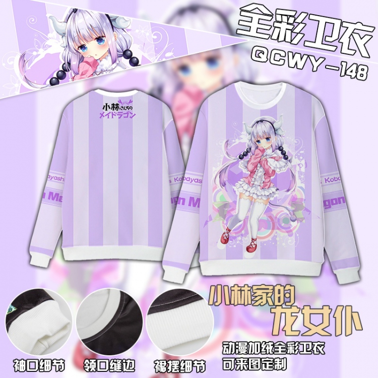 Miss Kobayashis Dragon Maid Full Color Plush sweater QCWY148 S M L XL XXL XXL
