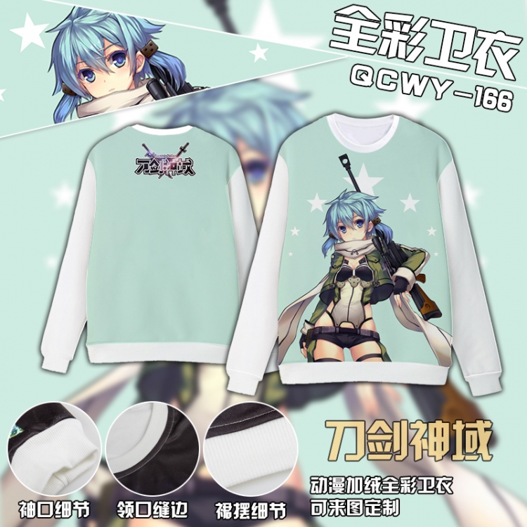 Sword Art Online Anime Full Color Plush sweater QCWY166 S M L XL XXL XXL