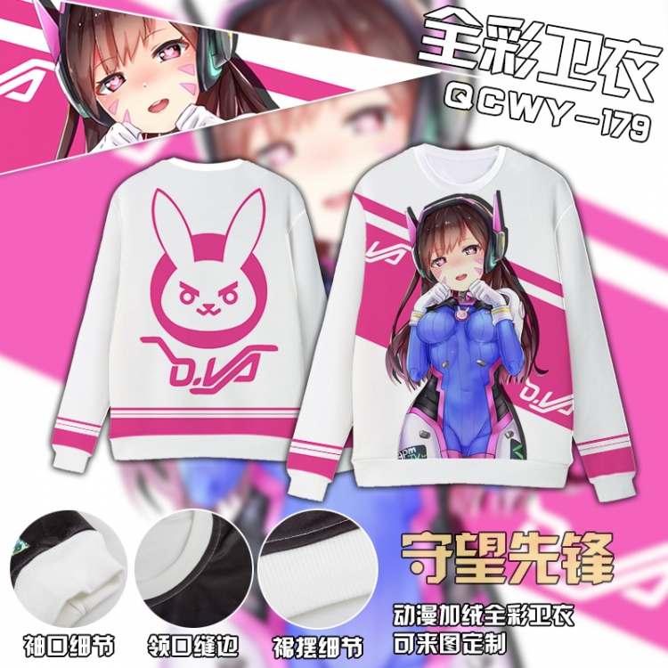 Overwatch dva game Full Color Plush sweater QCWY179 S M L XL XXL XXL