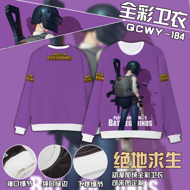 Playerunknowns Batt game Full Color Plush sweater QCWY184 S M L XL XXL XXL