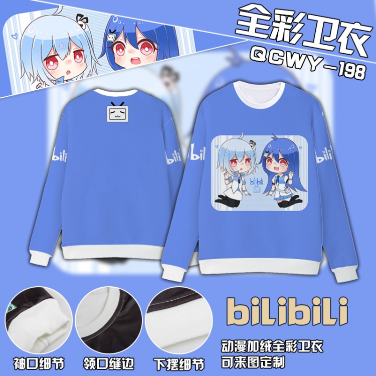 bilibili Anime Full Color Plush sweater QCWY198 S M L XL XXL XXL