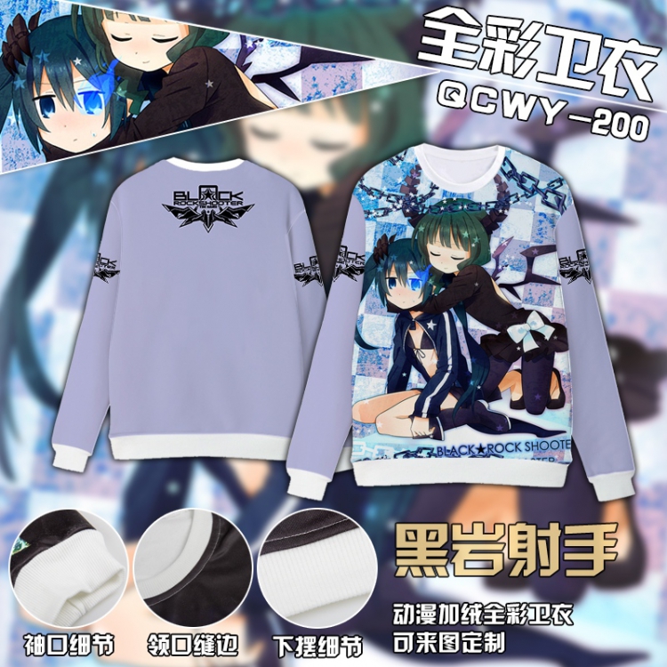 Black Rock Shooter Anime Full Color Plush sweater QCWY202 S M L XL XXL XXL