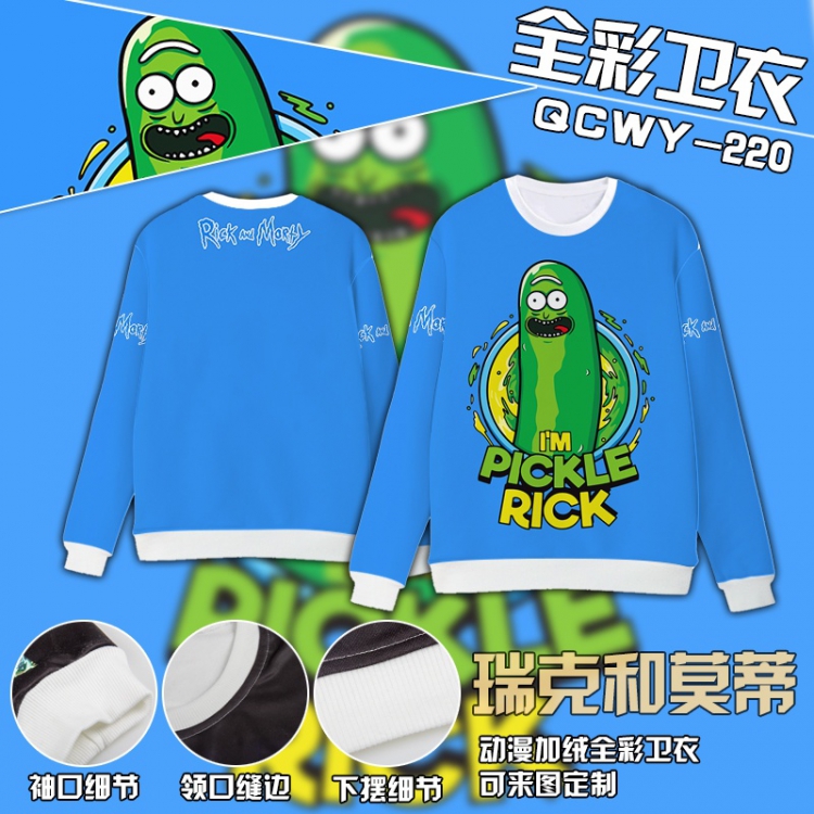 Rick and Morty Anime Full Color Plush sweater QCWY220 S M L XL XXL XXL