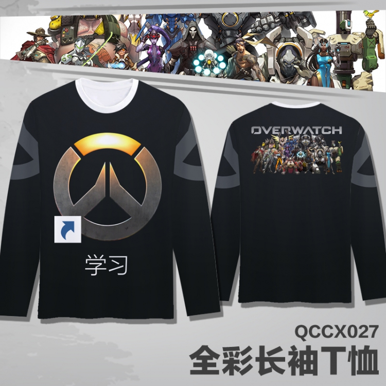 Overwatch Anime Full Color Long sleeve t-shirt S M L XL XXL XXXL QCCX027