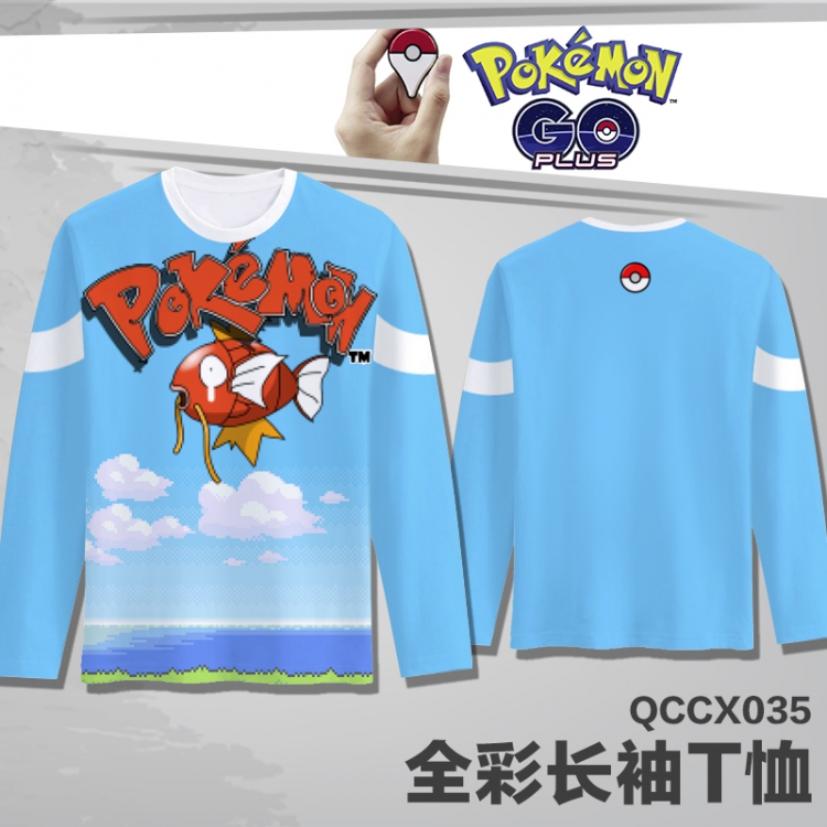 Pokemon Magikarp Anime Full Color Long sleeve t-shirt S M L XL XXL XXXL QCCX035