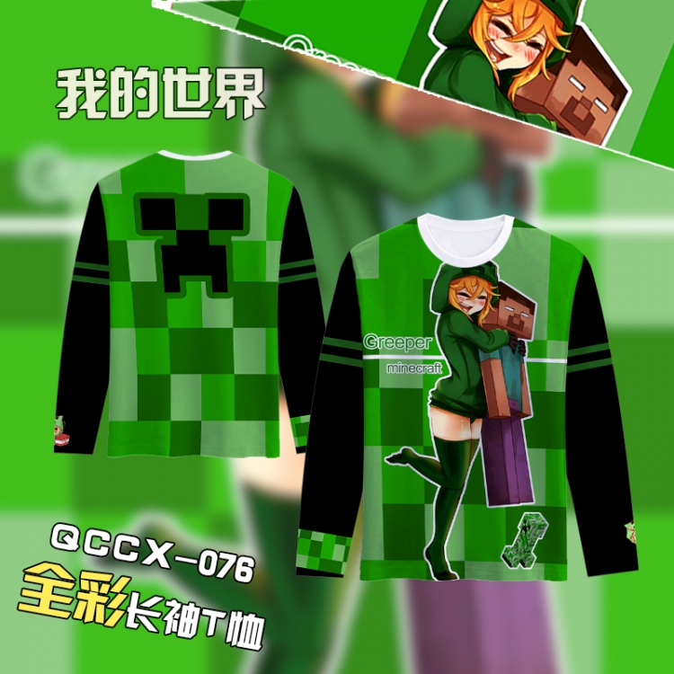 Minecraft Anime Full Color Long sleeve t-shirt S M L XL XXL XXXL QCCX076