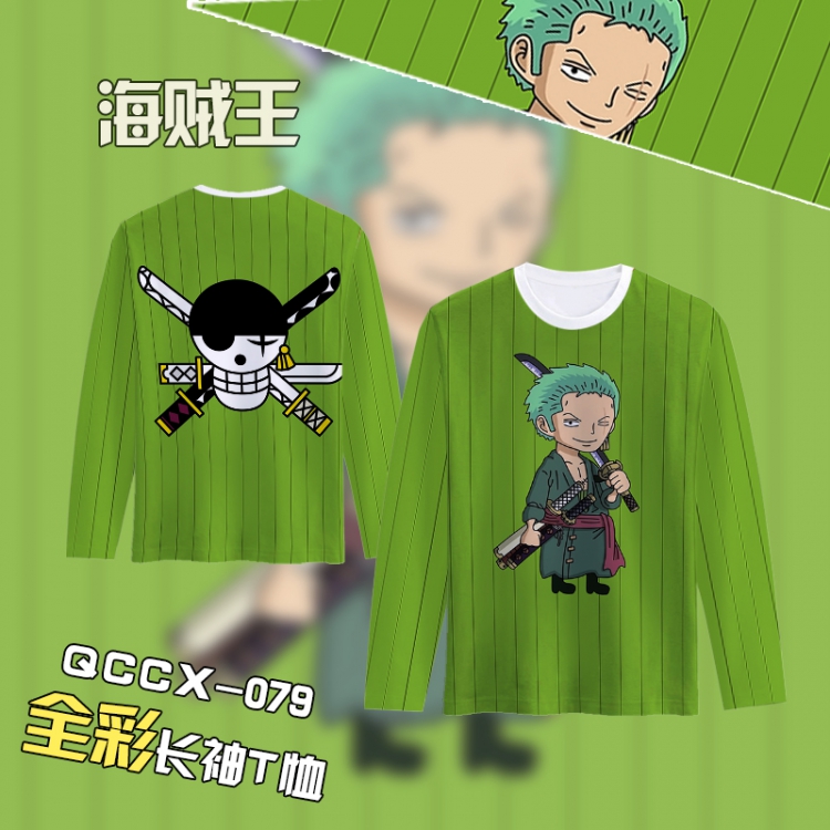 One Piece Anime Full Color Long sleeve t-shirt S M L XL XXL XXXL QCCX079