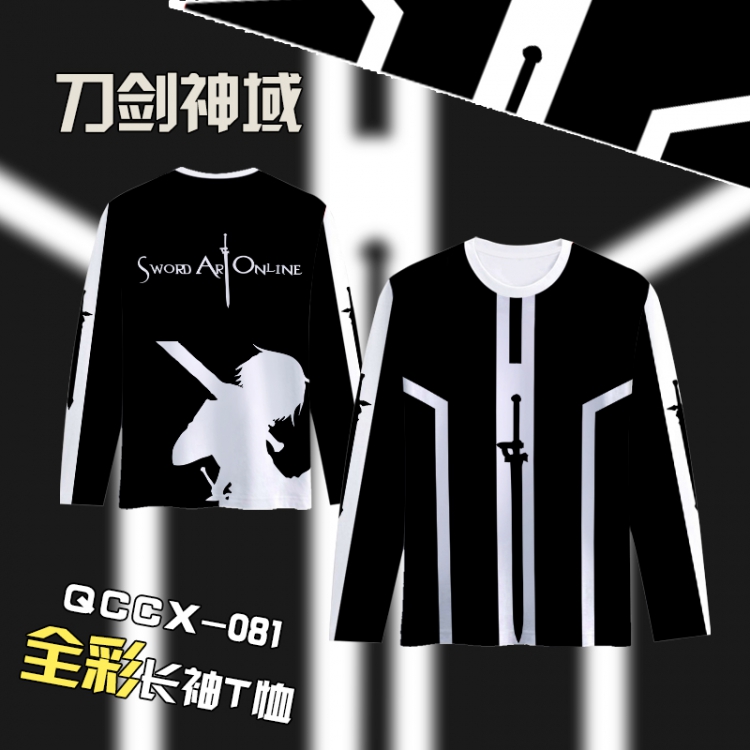 Sword Art Online  Anime Full Color Long sleeve t-shirt S M L XL XXL XXXL QCCX081