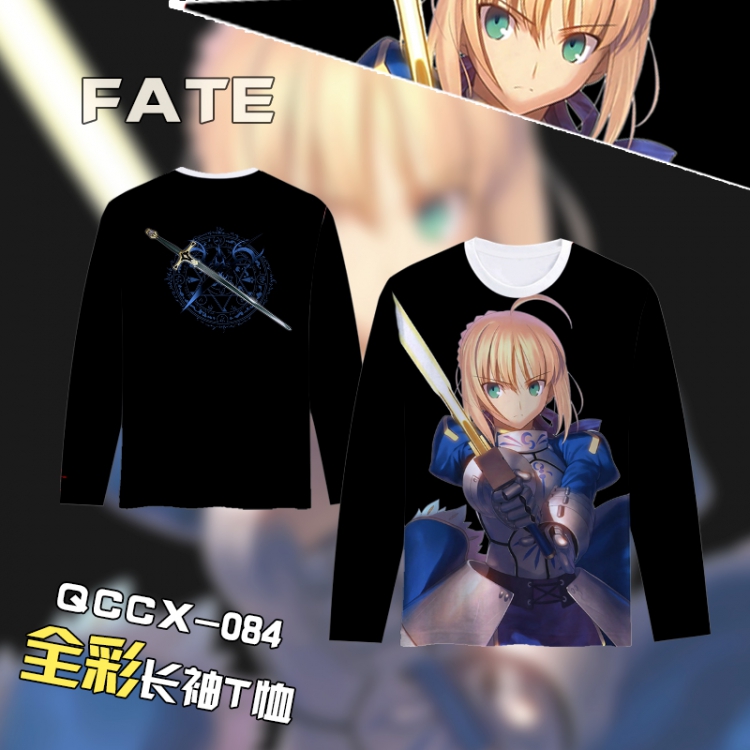 Fate stay night Anime Full Color Long sleeve t-shirt S M L XL XXL XXXL QCCX084