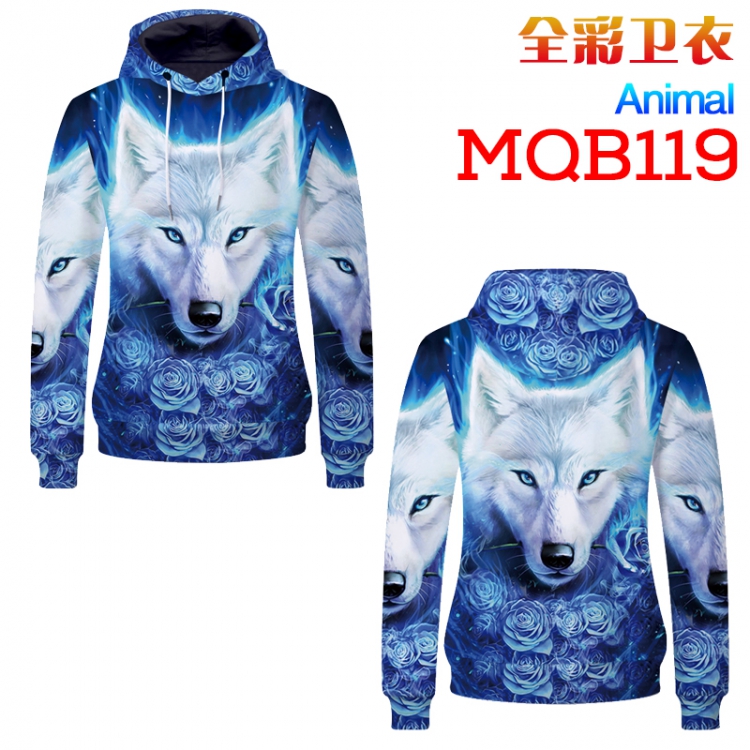 Animal Series Full Color Long sleeve Patch pocket Sweatshirt Hoodie S M L XL XXL  XXXL MQB119