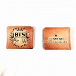 BTS brown Short wallet purse