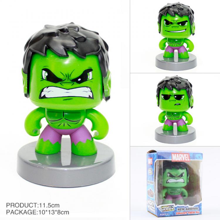 The avengers allianc Q version Change face 3 Expression Hulk Boxed Figure Decoration With base 11.5CM a box of 240