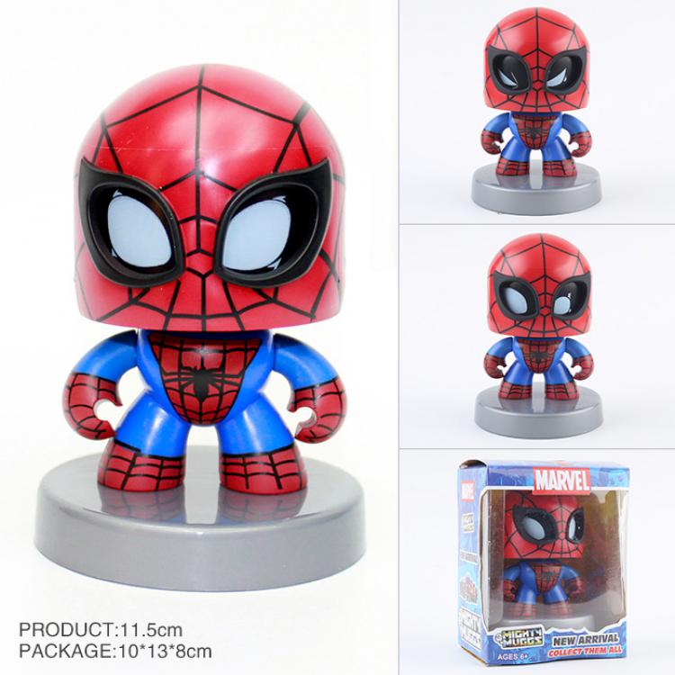 The avengers allianc Q version Change face 3 Expression Spider-Man Boxed Figure Decoration With base 11.5CM a box of 240
