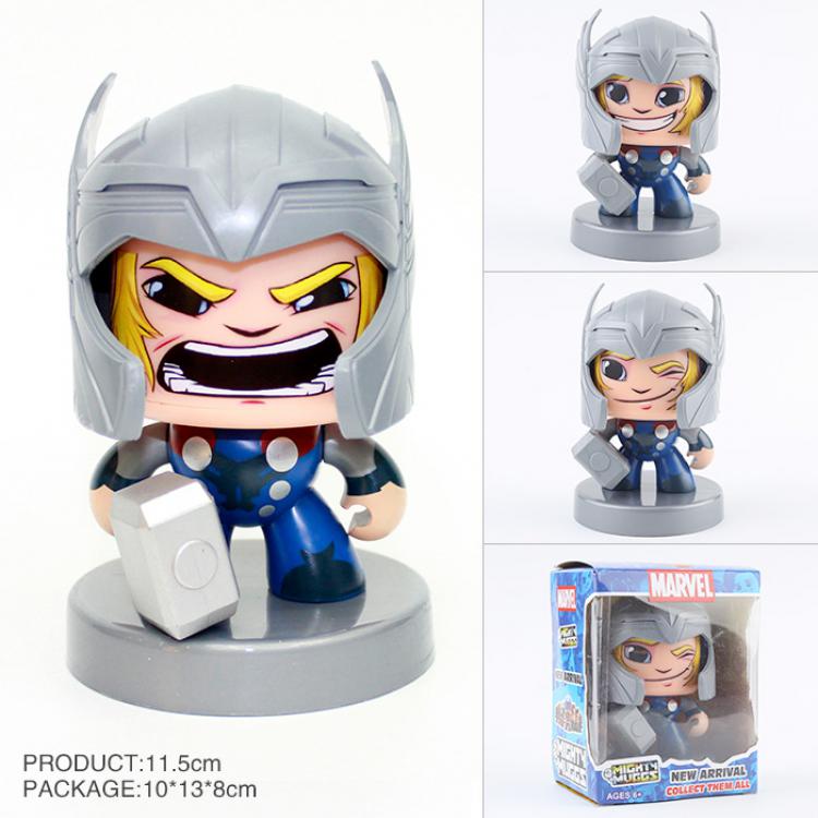 The avengers allianc Q version Change face 3 Expression Thor Boxed Figure Decoration With base 11.5CM a box of 240